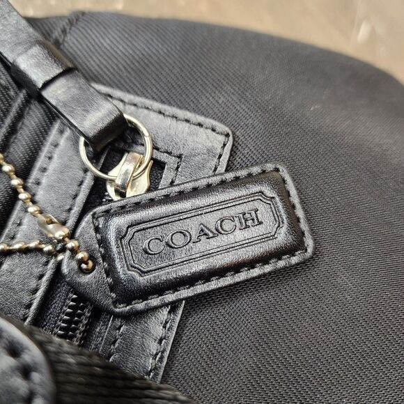 Y2K Mini Backpack Coach Black Nylon Leather Trim E3J-7441 - Picture 4 of 14